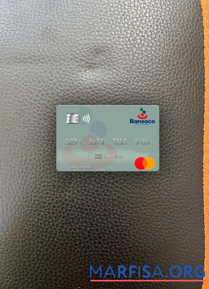 Realistic Venezuela Banesco Banco Universal mastercard photolook front template